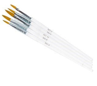 SET OF BRUSHES FOR ACRYLIC TRANSPARENT 5 PCS